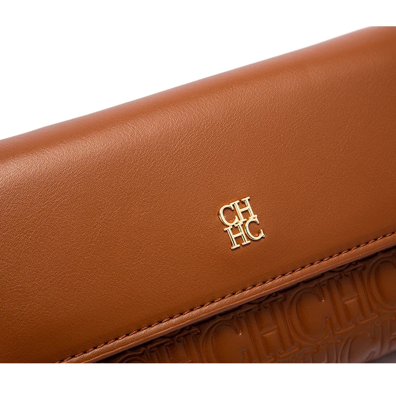 CHCH Women's Magnetic Flip Chain Shoulder Bag – Brown Small Square Wallet Bag