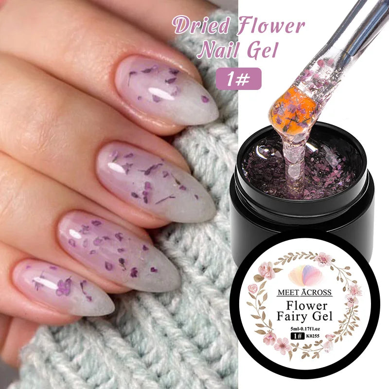 5ml Pink Dried Flower Gel Polish – Semi-Permanent, UV Soak-Off, Fairy Nail Art