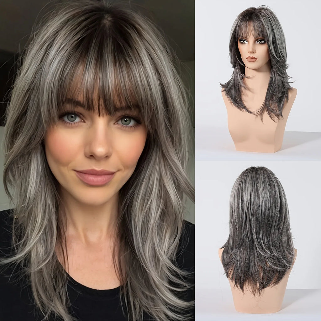 Medium Wavy Synthetic Wig – Chin-Length, Heat-Resistant