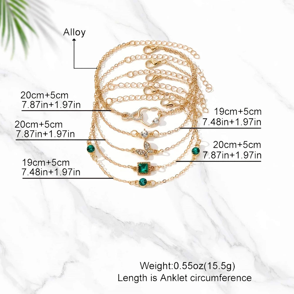 Éclat Infini – 5-Piece Rhinestone Bracelet Set