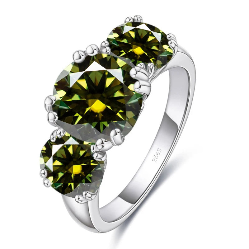 JoyceJelly 5Carat Total VVS 3EX Cut Moissanite Diamond Ring For Women Timeless Trends Sterling S925 Silver Jewelry Wedding Bands