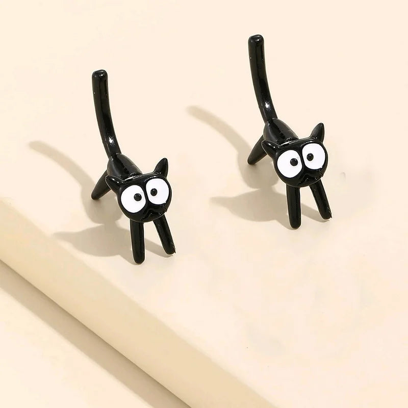 Chat Noir – Cute Black Cat Earrings