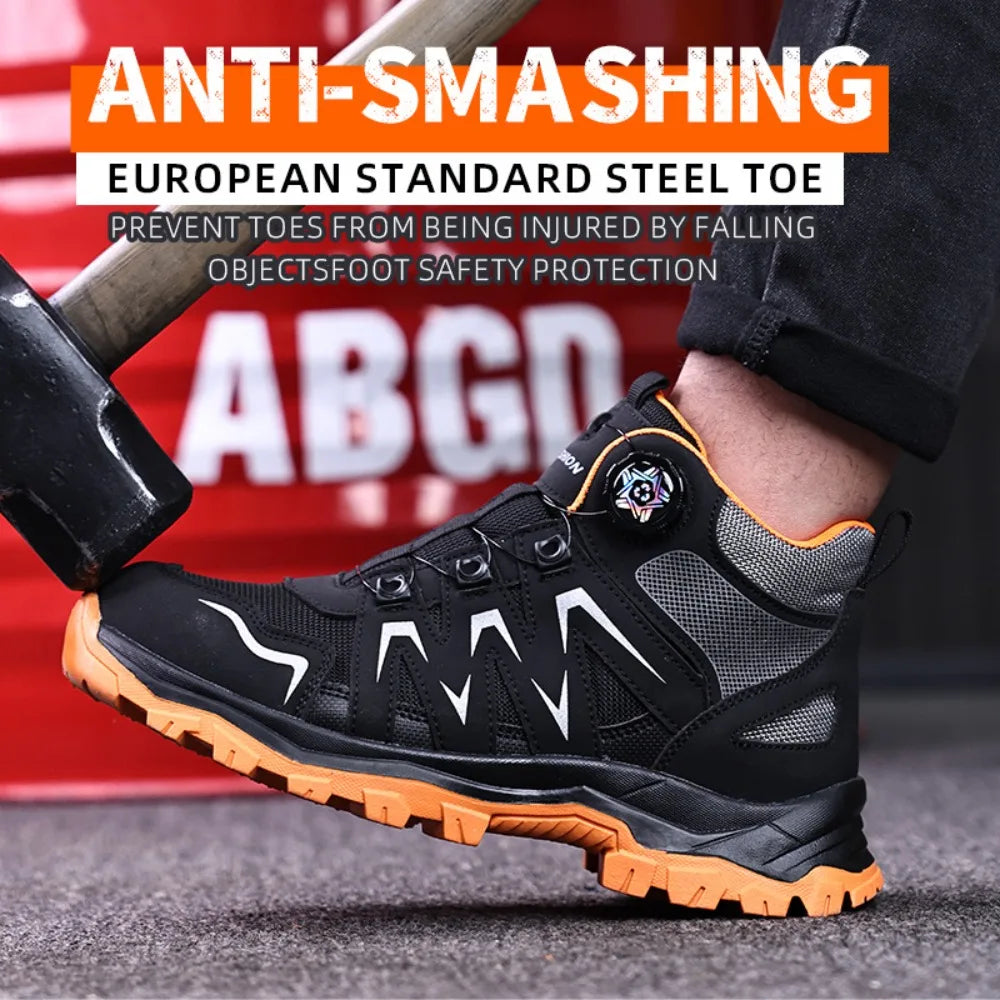 Steel Toe Work Shoes – Anti-Smash, Anti-Piercing, Wear-Resistant Rubber Soles, Durable