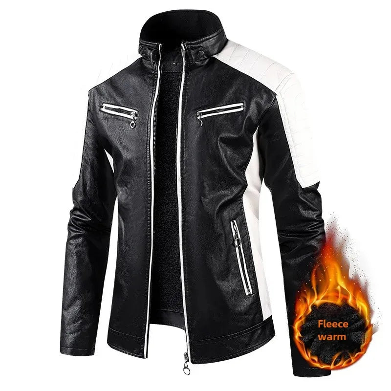 Men's Leather Jacket 2022 – Casual, Motorcycle Style, Vintage, Spring/Autumn, Thin
