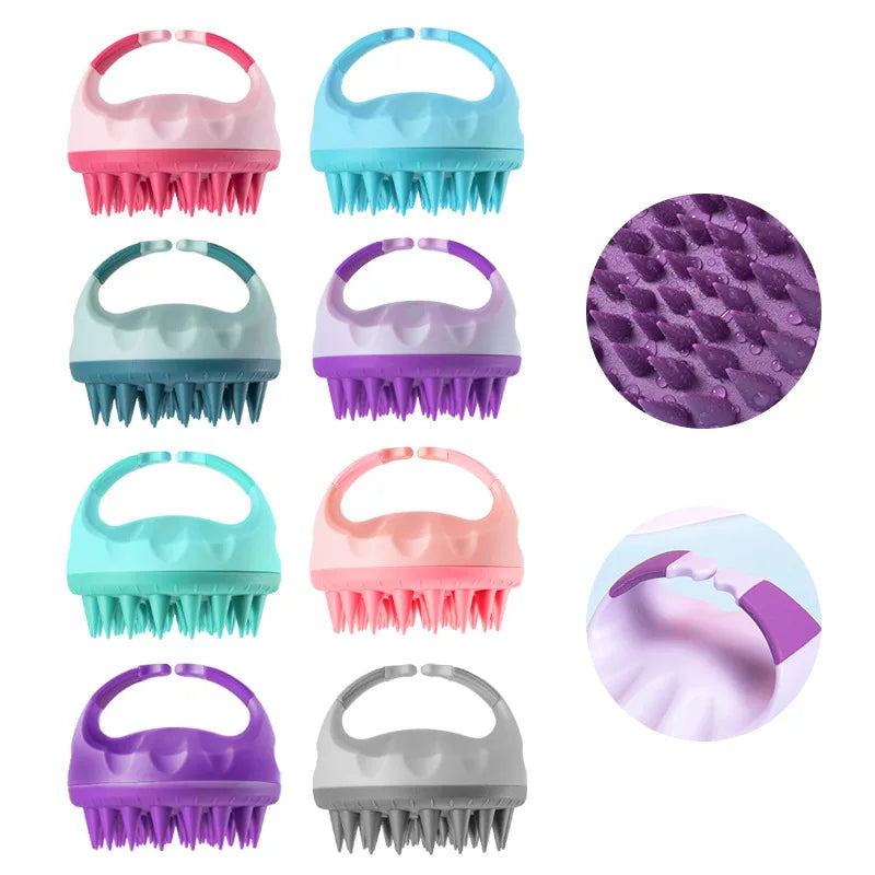 Scalp Scrubber Brush – Shampoo Massager, Handle, Exfoliator, Hair Washing Tool