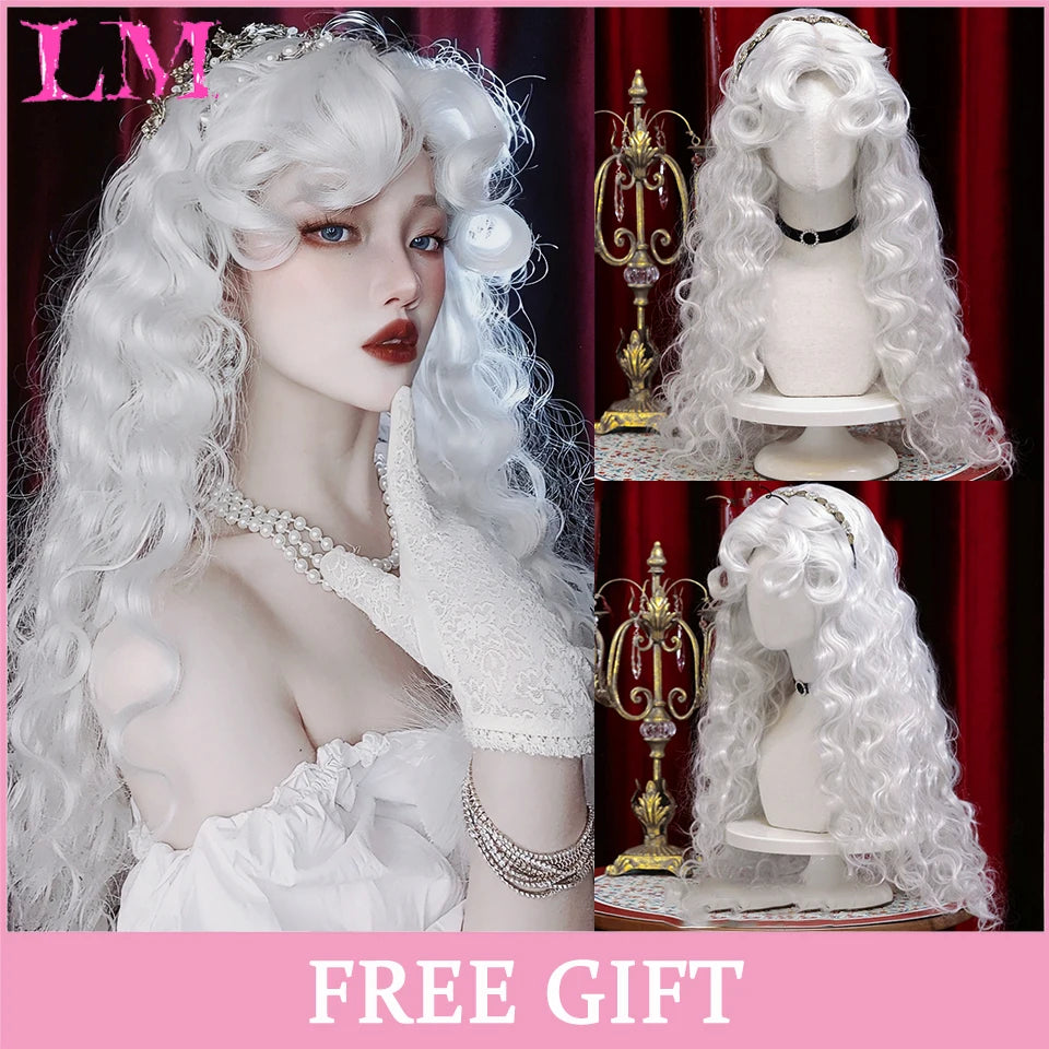 LM Cosplay Wig – 24" Long, Straight Pink, Bangs, Heat-Resistant