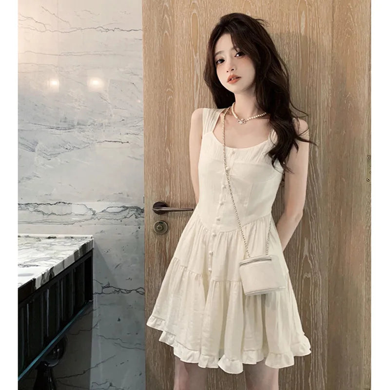 Slim Fit White Moonlight Dress