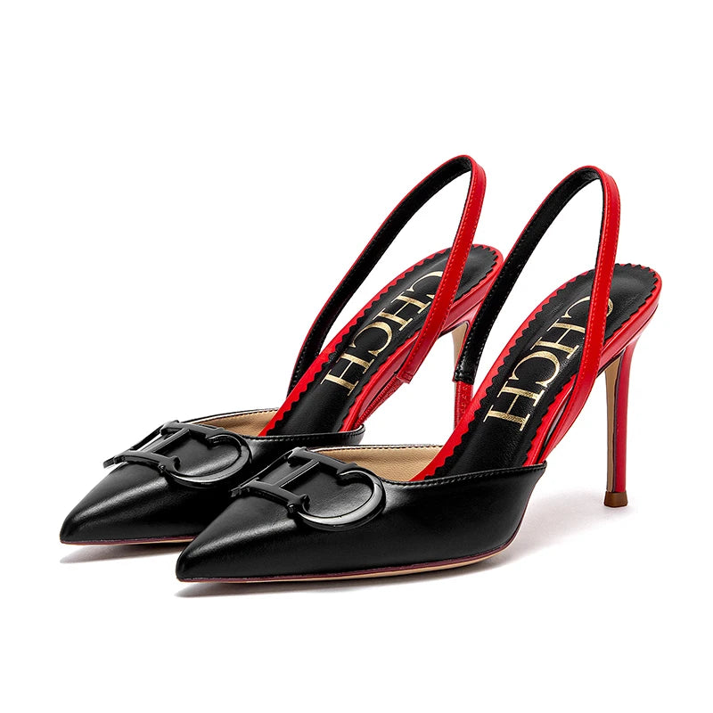 CHCH Women’s 9cm Closed Toe Strappy High Heels – Wedding & Party Shoes