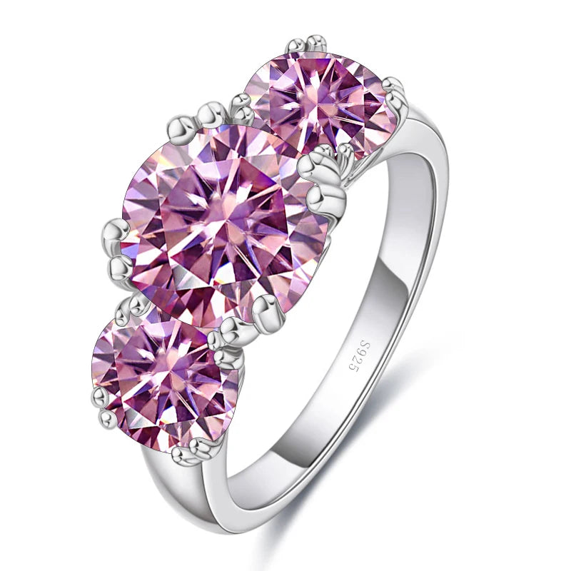 JoyceJelly 5Carat Total VVS 3EX Cut Moissanite Diamond Ring For Women Timeless Trends Sterling S925 Silver Jewelry Wedding Bands