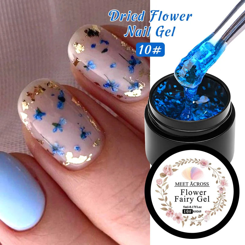 5ml Pink Dried Flower Gel Polish – Semi-Permanent, UV Soak-Off, Fairy Nail Art