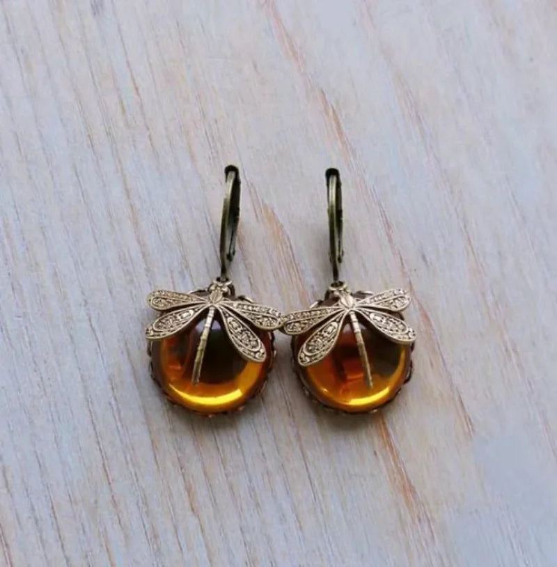 Libellule Vintage – Dragonfly Drop Earrings