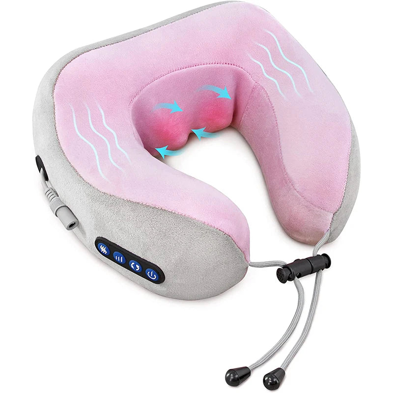 Electric Neck Massager – 3D Shiatsu, Heat & Vibration, U-Shaped Pillow, Shoulder & Cervical Pain Relief