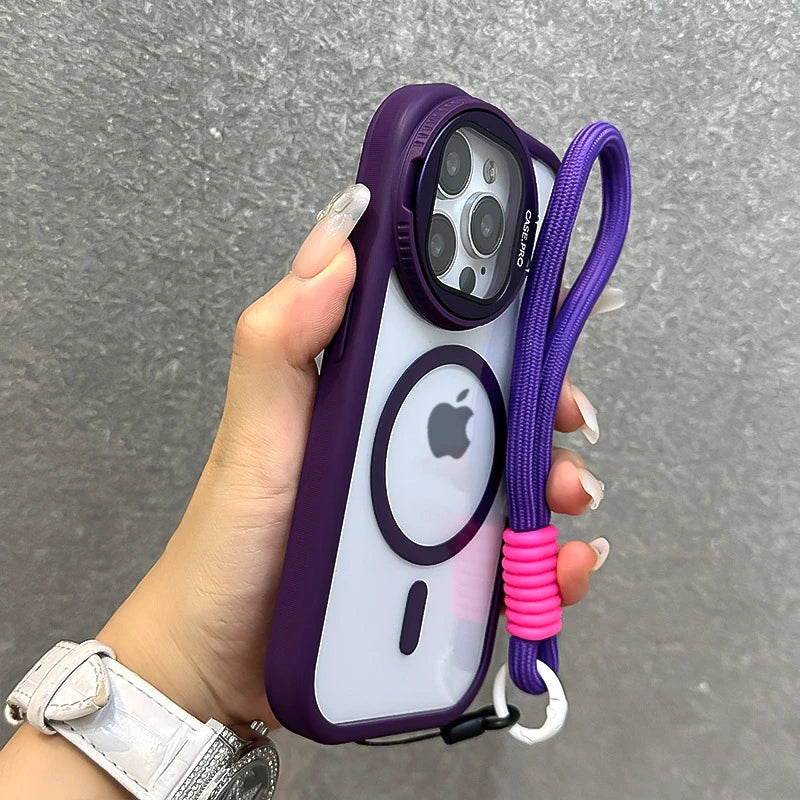 Foldable Glass Lens iPhone Case – Magnetic, Shockproof, Magsafe Compatible