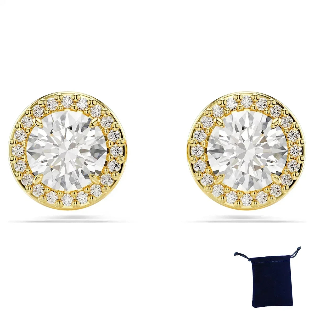 Women's Classic Diamond Round Crystal Necklace Set – S925 Silver