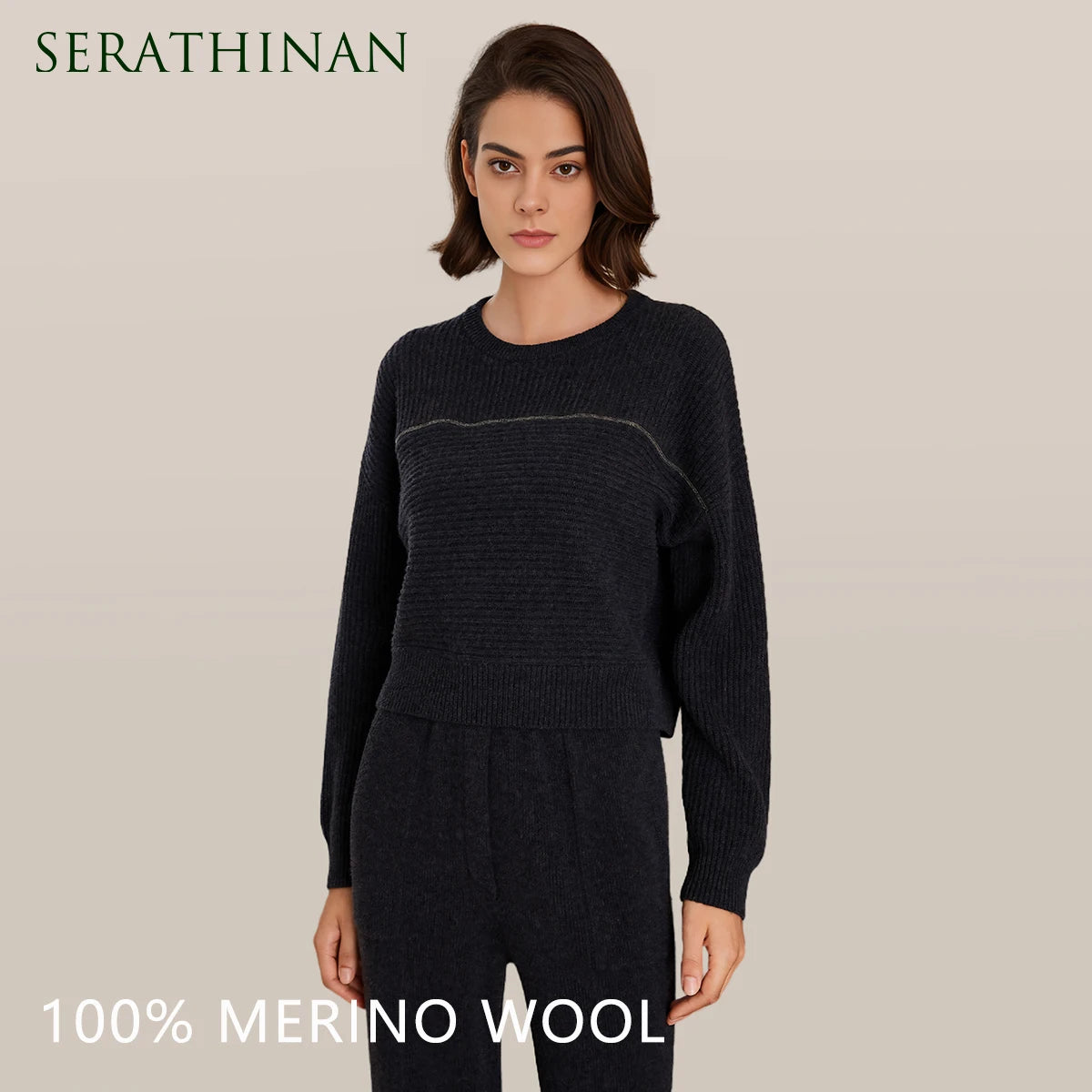 BC-211 Pull Femme Tricoté – 100% Laine Mérinos, Haut, Jumper