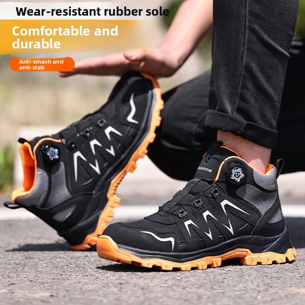 Steel Toe Work Shoes – Anti-Smash, Anti-Piercing, Wear-Resistant Rubber Soles, Durable