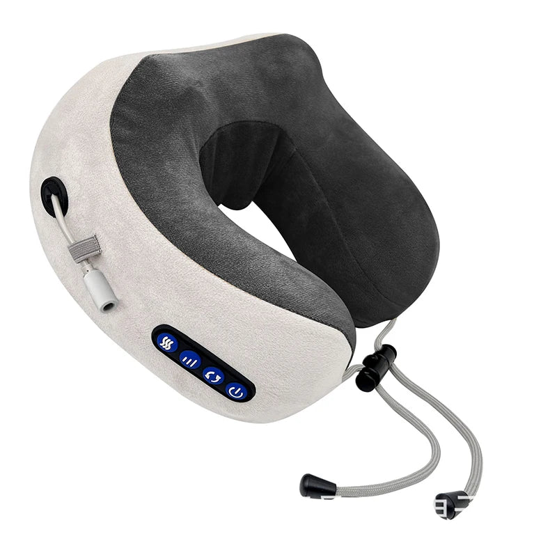 Electric Neck Massager – 3D Shiatsu, Heat & Vibration, U-Shaped Pillow, Shoulder & Cervical Pain Relief