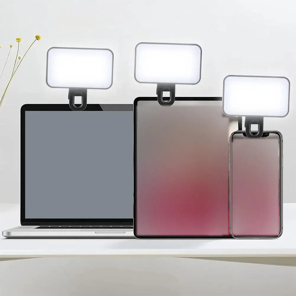 Portable Mini Selfie Fill Light – Rechargeable, 3 Modes, Adjustable Brightness