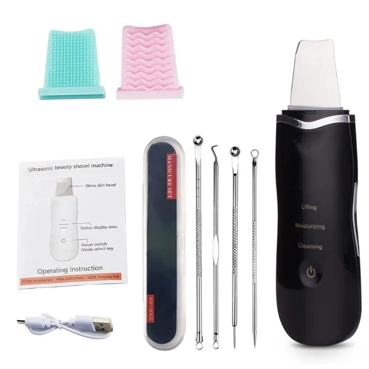Ultrasonic Skin Scrubber – Electric Face Spatula, Peeling, Blackhead Removal & Facial Lifting