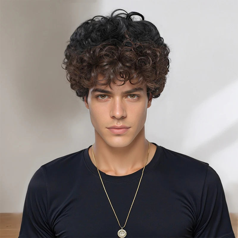 African Curly Wig – Short, Fluffy, Realistic, Synthetic Fiber