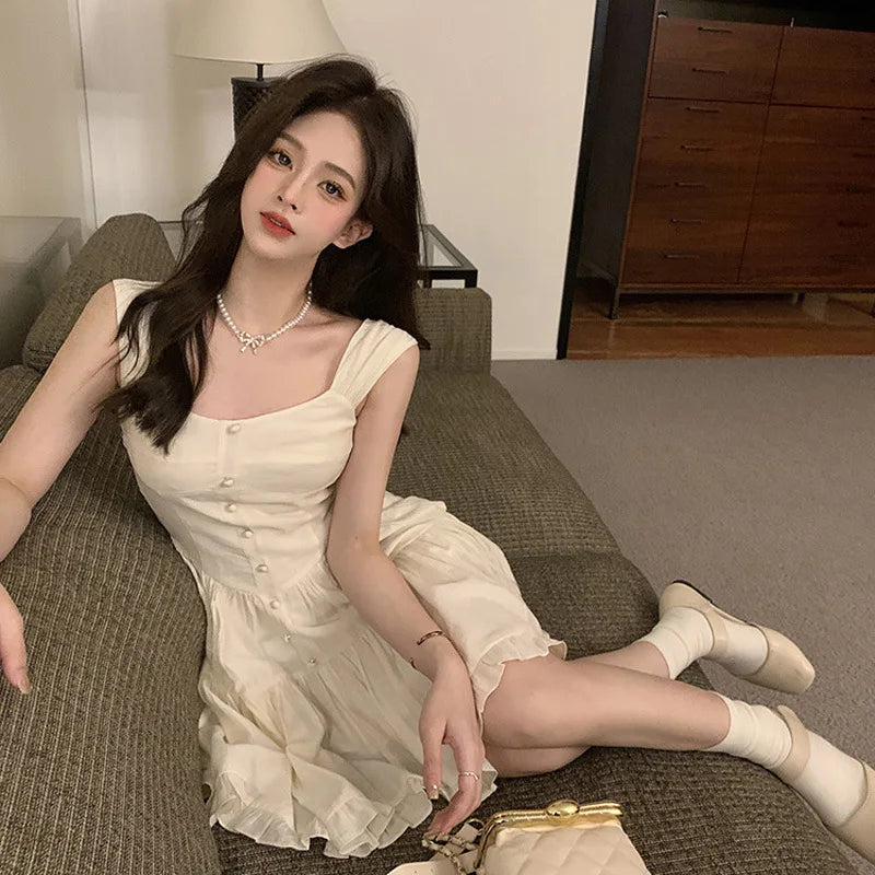 Slim Fit White Moonlight Dress