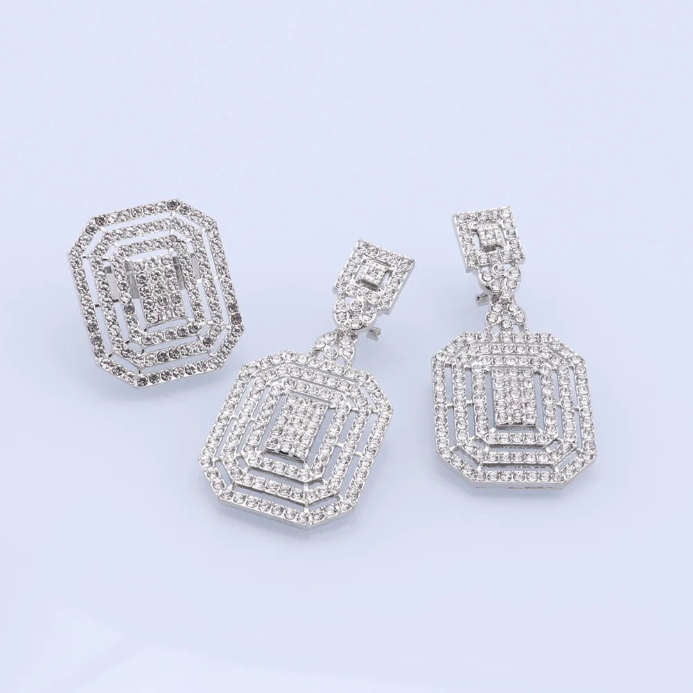 CYNTHIA Silver Plated Jewelry Set – Necklace, Earrings, Bracelet & Ring