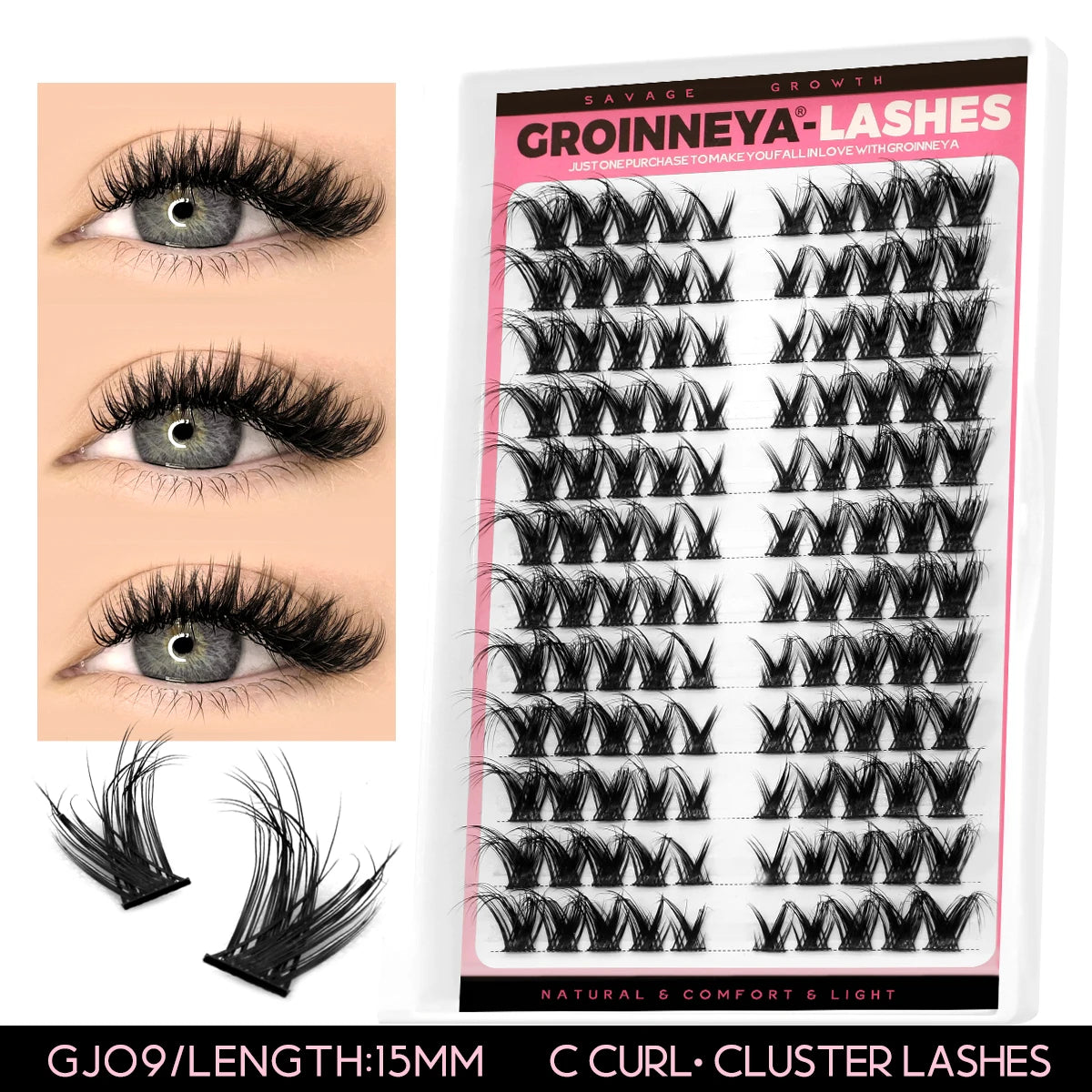 280 Clusters Individual Lashes Natural Look Soft Curly Fluffy Cluster Lashes DIY Eyelash Extension Personal Eyelash Makeup Tool