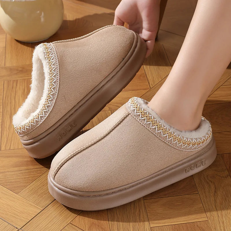 Fluffy Platform Warm Winter Slippers for Women