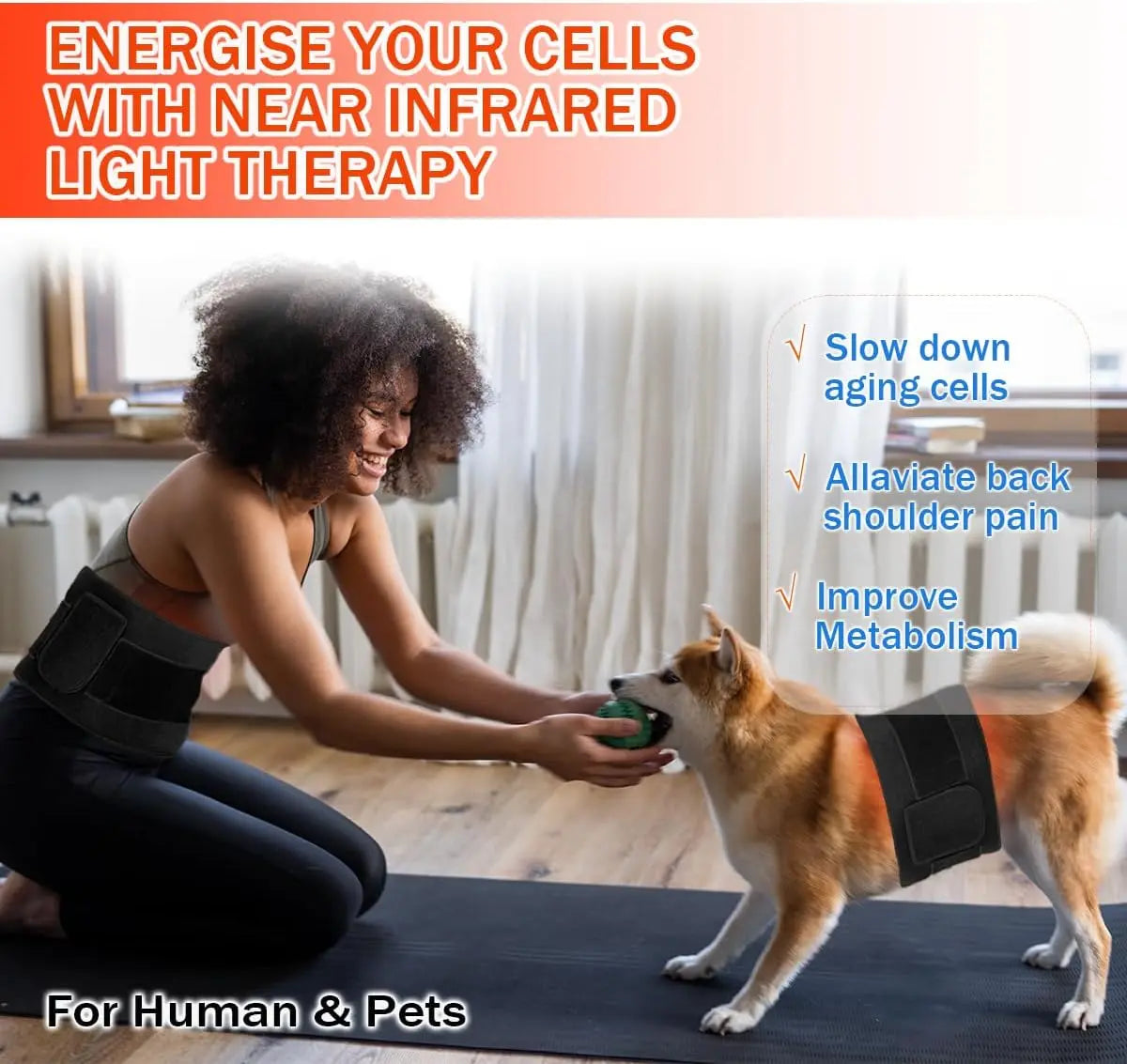 Red Infrared Light Therapy Pad – LED Beauty Device, Face & Body Relief, 660nm/850nm, Portable Heat Pad