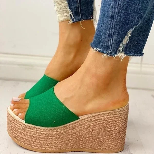 Women's Summer Peep-Toe High Heel Sandals – Casual Platform Wedges