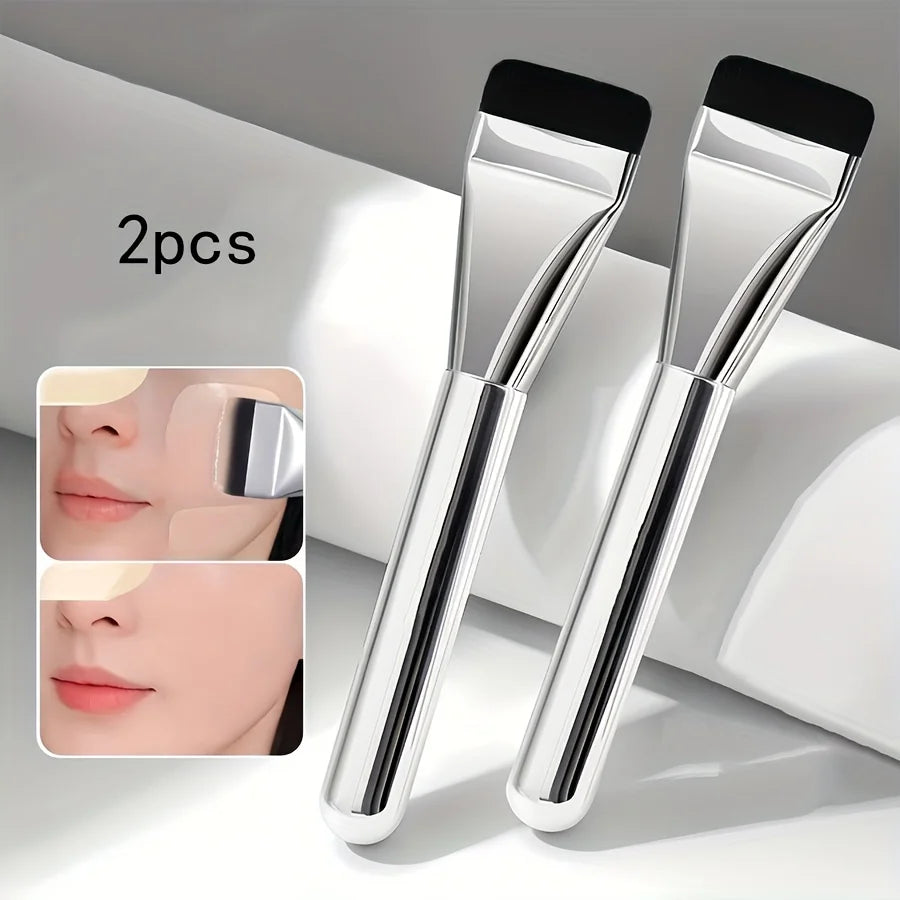 1/2PC Oval Foundation Brush – Ultra-Fine Nylon, Hypoallergenic, Face Contouring