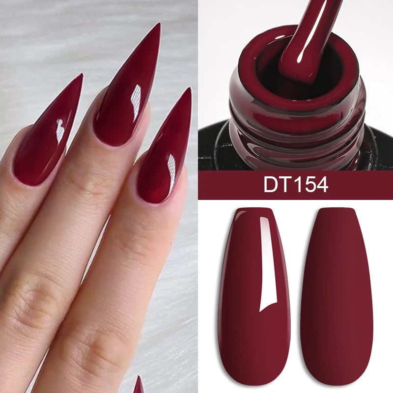 MEET ACROSS 7ml Red Gel Nail Polish – Crystal, Semi-Permanent, UV Soak-Off, Matte Top/Base Coat