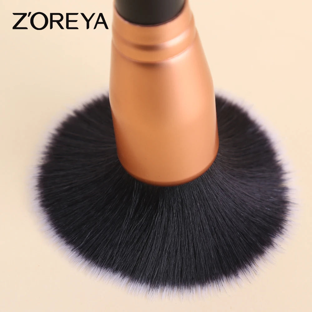 ZOREYA 15PCS Makeup Brush Set – Eyeshadow, Foundation, Contour, Lip, Premium Synthetic Kabuki