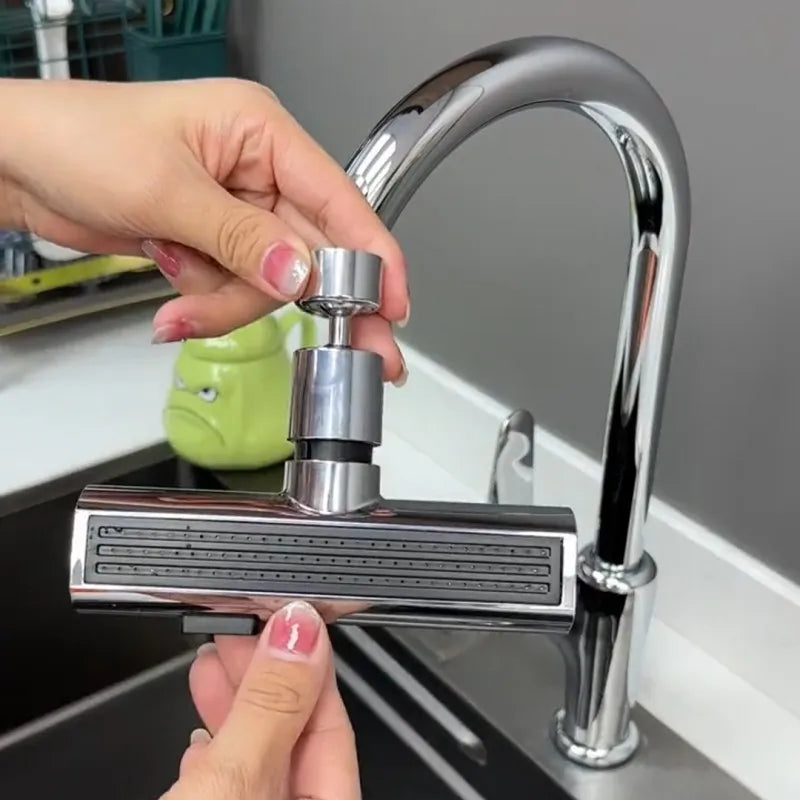 Kitchen Waterfall Swivel Faucet – Three-Mode Splash-Proof Extension Nozzle