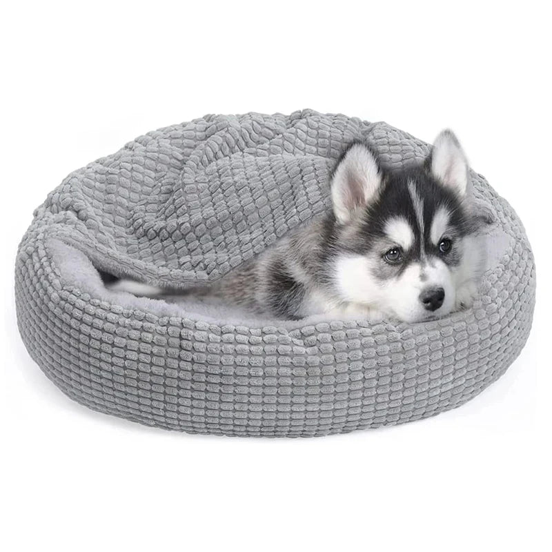 Round Pet Bed – Warm, Fluffy, Orthopedic, Anti-Stress, for Cats & Dogs