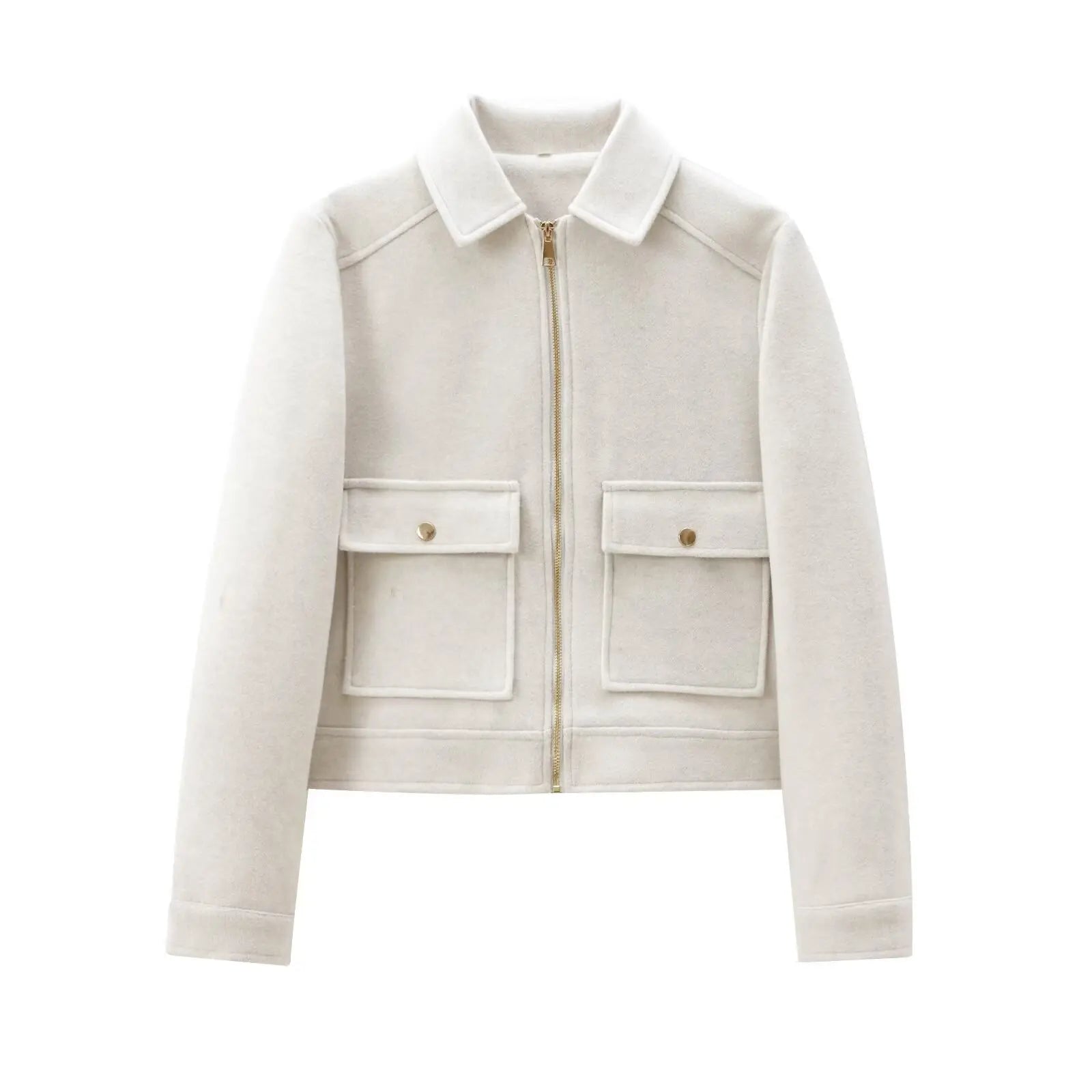 Veste Femme Zippée – Manches Longues, Poches, Automne/Hiver, Style Urbain Élégant