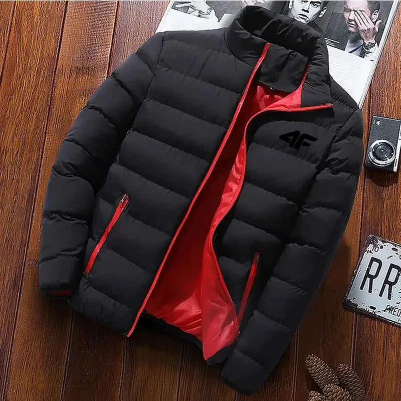 Men's Cotton Coat – Casual, Lightweight, Warm, Stand Collar, High Quality