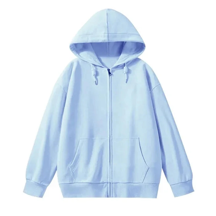 Hoodie Femme Oversize – Épaissie, Zippée, Coton/Polyester, Polaire, Style Décontracté