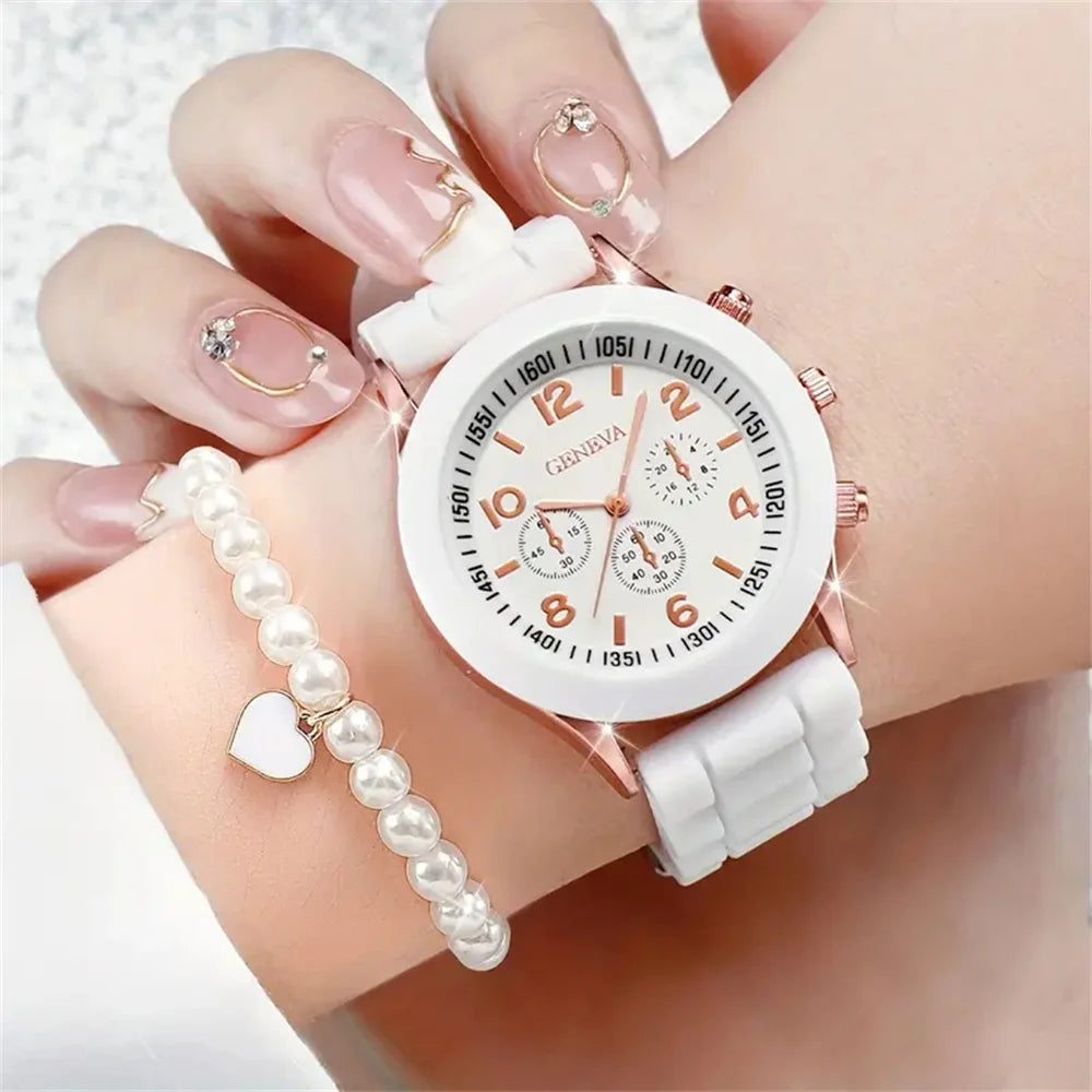 Coeur Chic – 6-Piece Silicone Watch Set