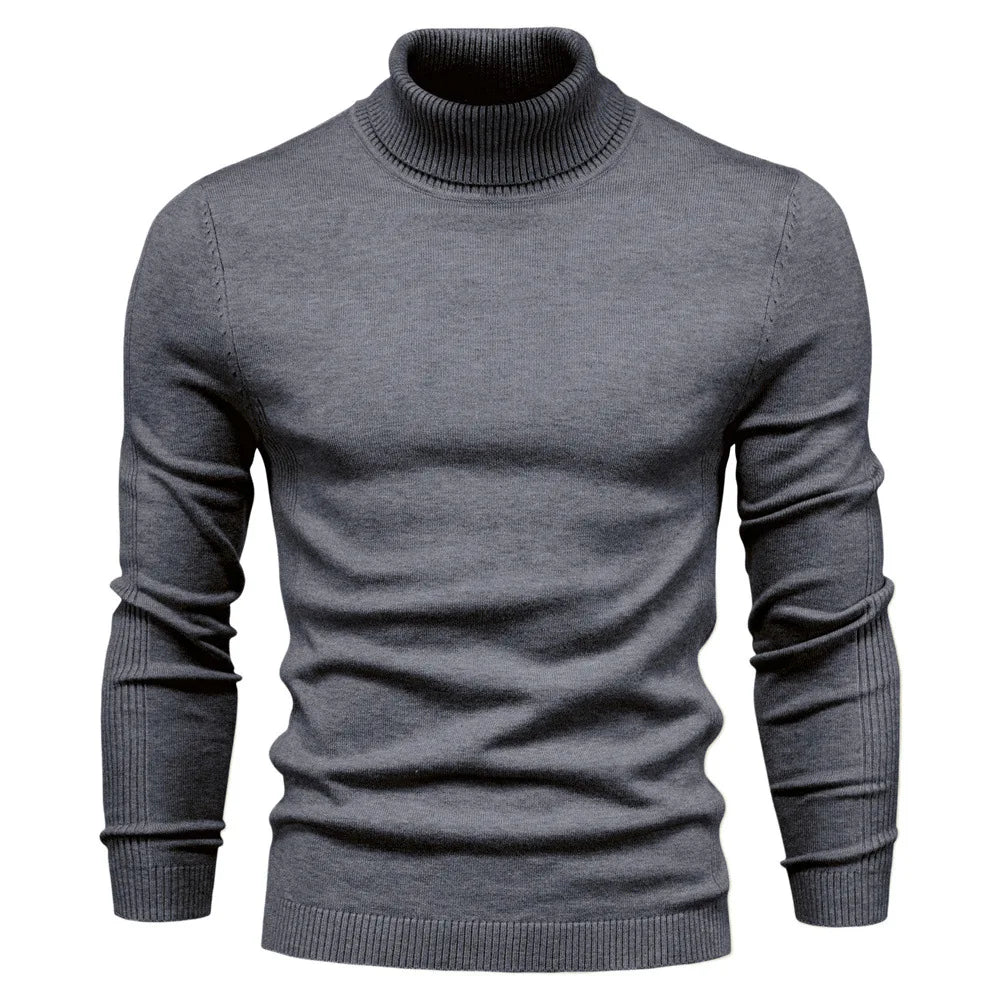Men's Turtleneck Sweater 2021 – Casual, Solid Color, Warm, Slim Fit, Long Sleeve, High Quality