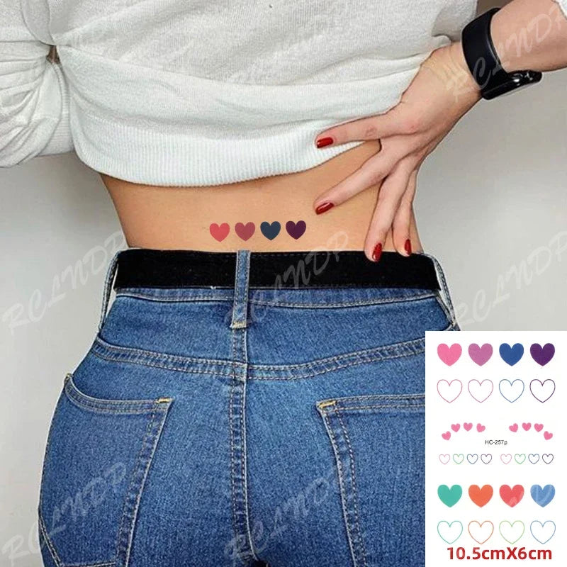 Waterproof Temporary Tattoo – Heartbeat Line, Small, Body Art for Women & Girls