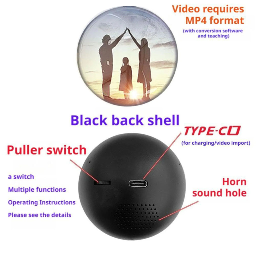 3D Crystal Ball Video Player – Customizable 2.7" Display