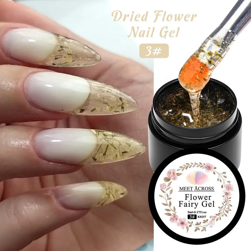 5ml Pink Dried Flower Gel Polish – Semi-Permanent, UV Soak-Off, Fairy Nail Art