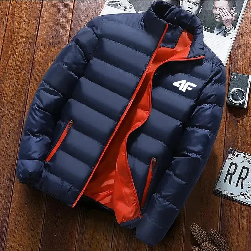 Men's Cotton Coat – Casual, Lightweight, Warm, Stand Collar, High Quality