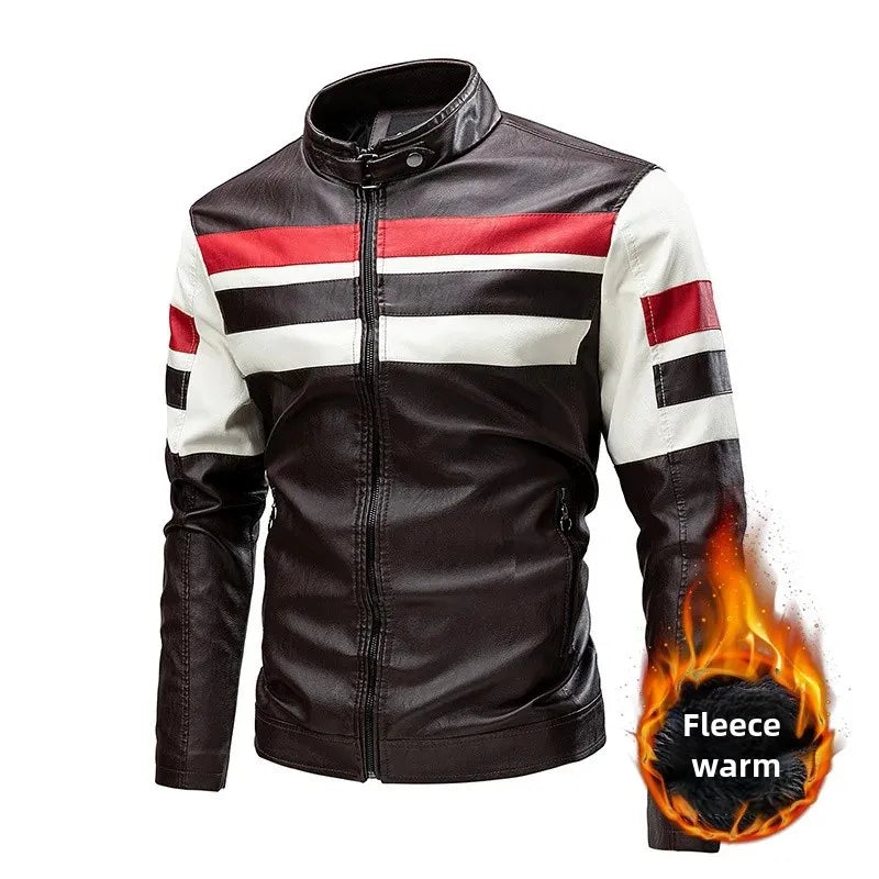 Men's Leather Jacket 2022 – Casual, Motorcycle Style, Vintage, Spring/Autumn, Thin