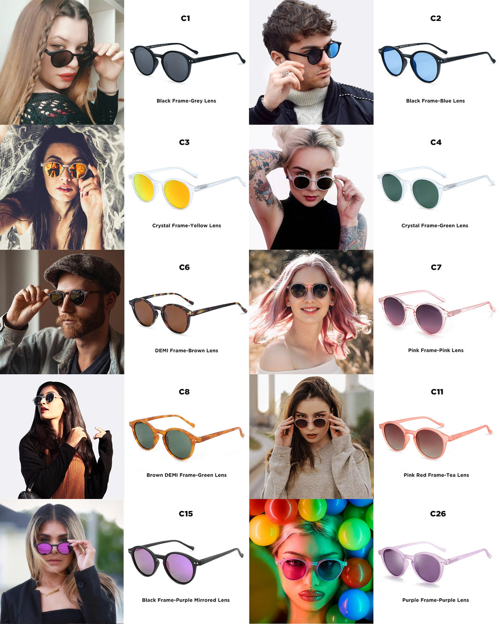 “Lunet Époque – Retro Round Sunglasses”