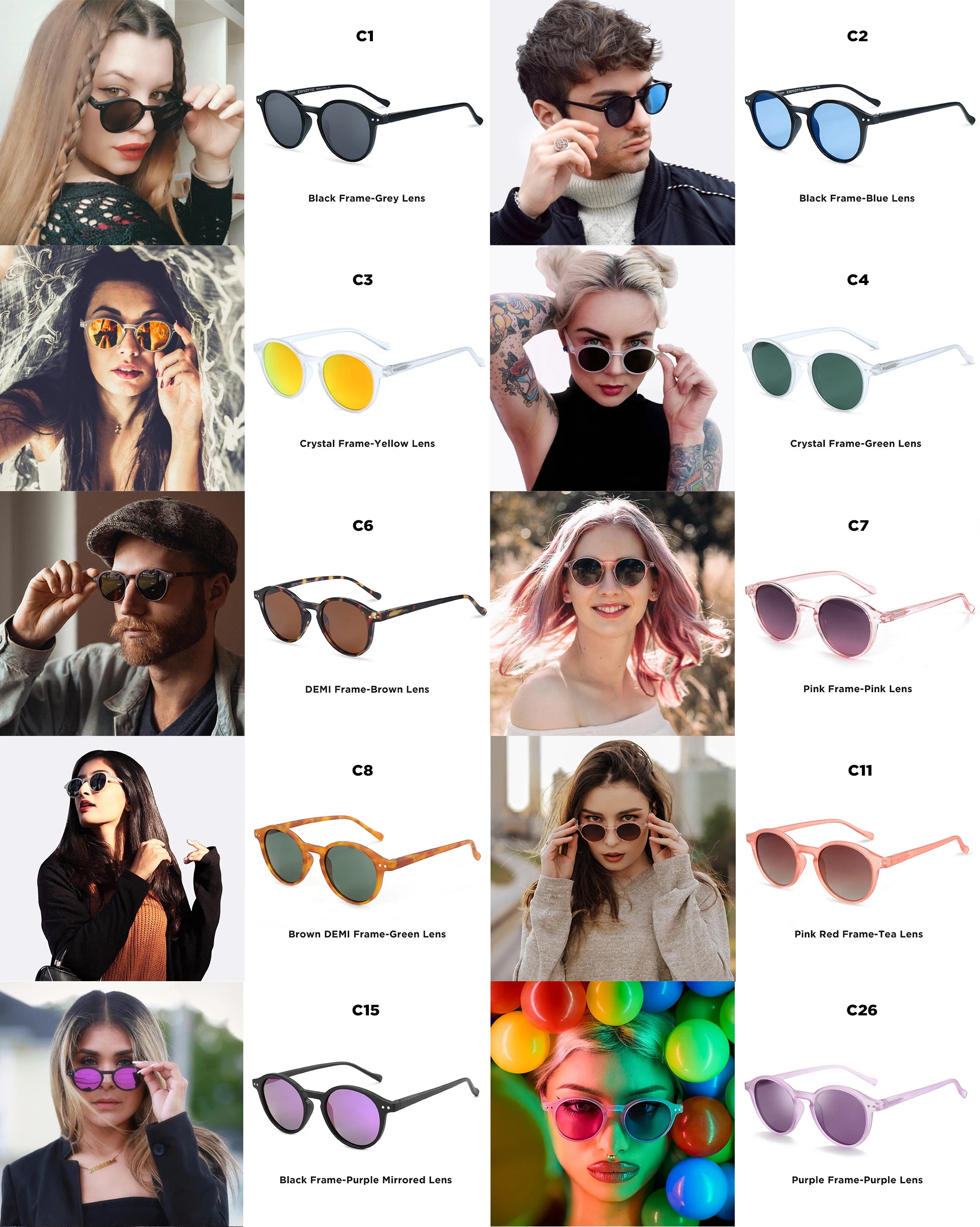 “Lunet Époque – Retro Round Sunglasses”