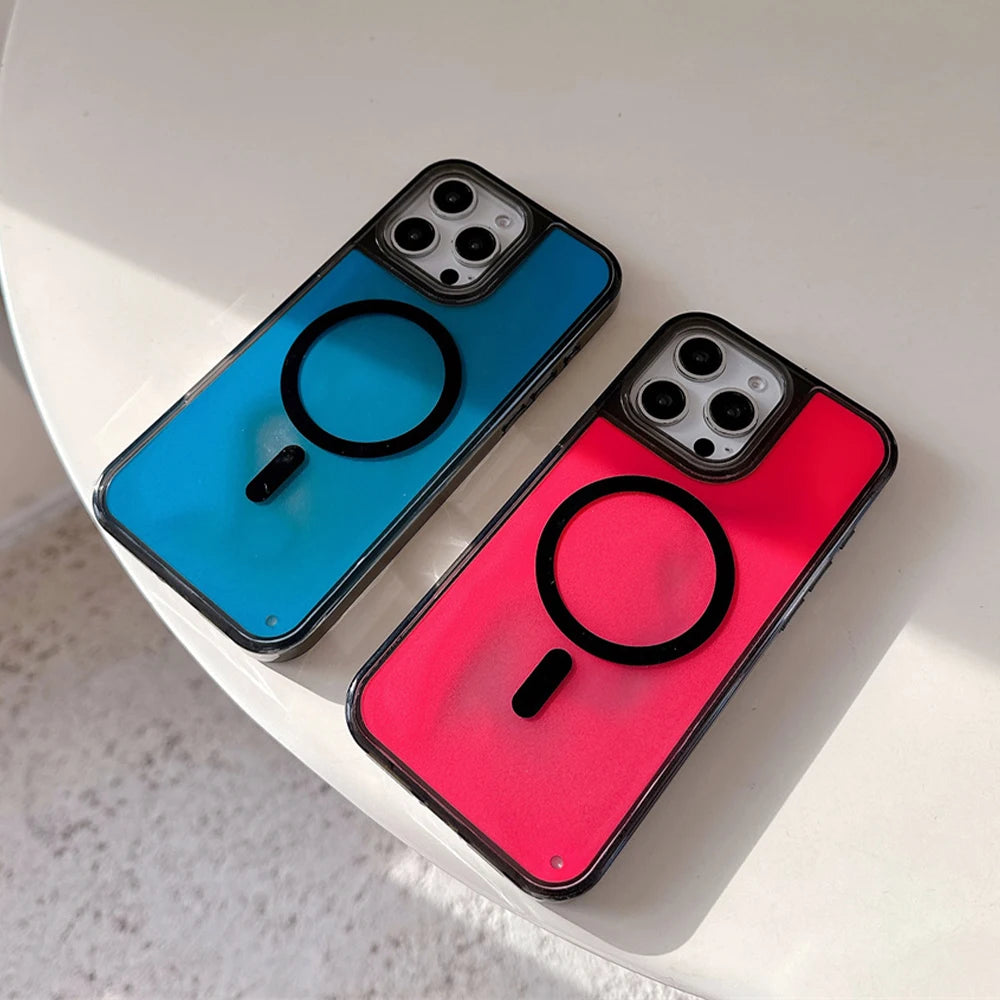 Magsafe Glowing Liquid Quicksand iPhone Case for iPhone 13–17 Pro Max