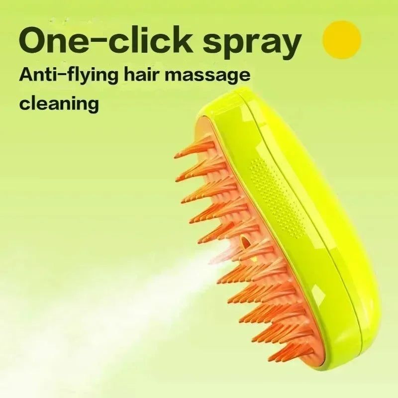 Cat & Dog Steam Brush – 3-in-1 Electric Grooming, Sprayer & Massage Comb