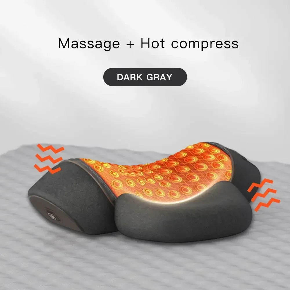 Electric Neck Massager Pillow – Heating, Vibration, Cervical Traction, Memory Foam Spine Support